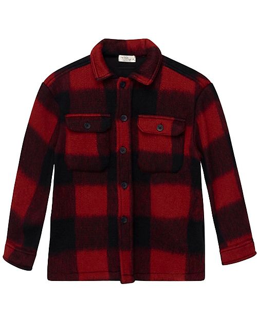 My Little Cozmo Giacca in Misto Lana a Quadri - Rosso/Nero Giacche